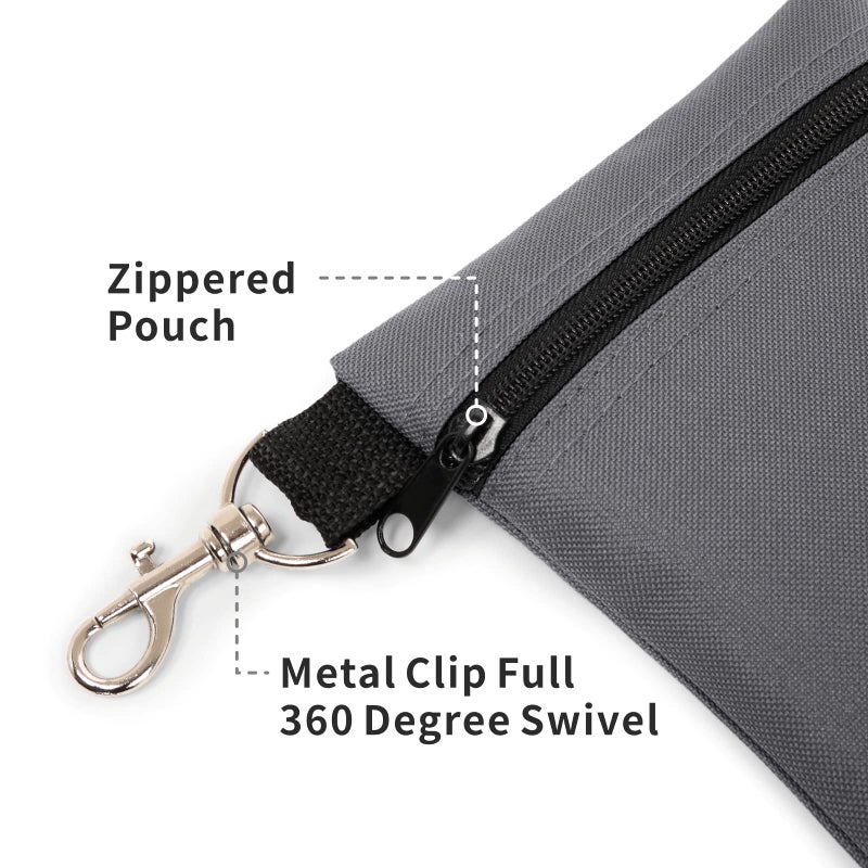 BuyAgain Golf Tee Pouch, 5.62 X 6.87 Inch Professional Zipper Golf Tee/Ball Pouch Bag With Metal Lobster Claw Clip. - Image 4